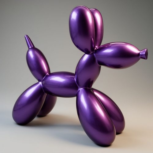 Large Decorative Figure Balloon Dog - Metallic Purple