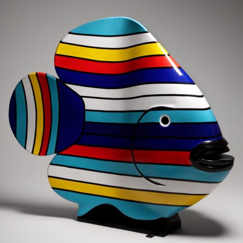 XL Fish with Colorful Stripes - Motif 2