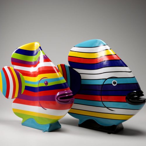 XL Fish with Colorful Stripes - Motif 2
