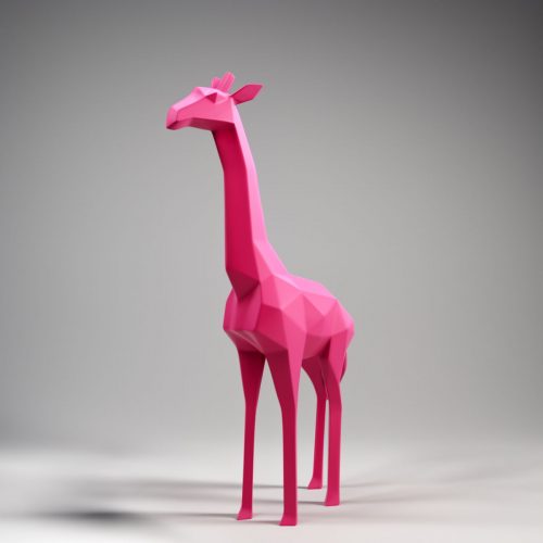 Small Figure Geometric Giraffe Pink