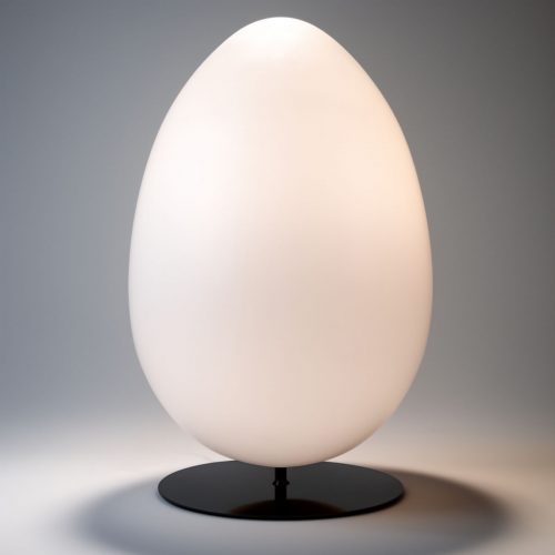 Decorative Figure White Easter Egg XXL - Round Base