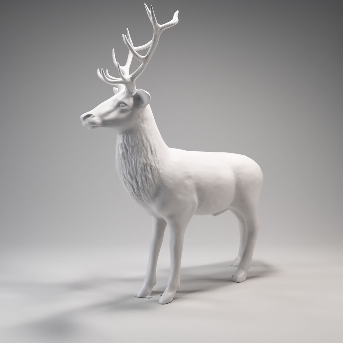 3D Decorative Figure - Large White Deer