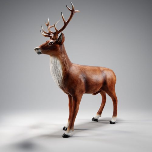 3D Decorative Figure - Large Deer in Natural Coloration
