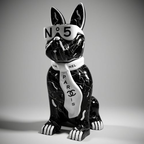 Dog Medium Figure of Bulldog with Tie and Glasses – No.5