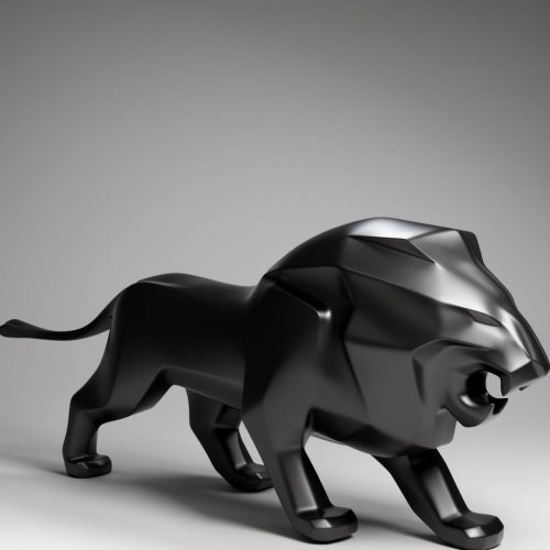 Exclusive Lion Figure - Matte Black