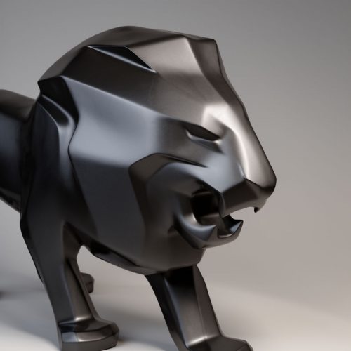 Exclusive Lion Figure - Matte Black