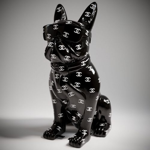 Dog Medium Figure of Bulldog with Tie and Glasses - Logo