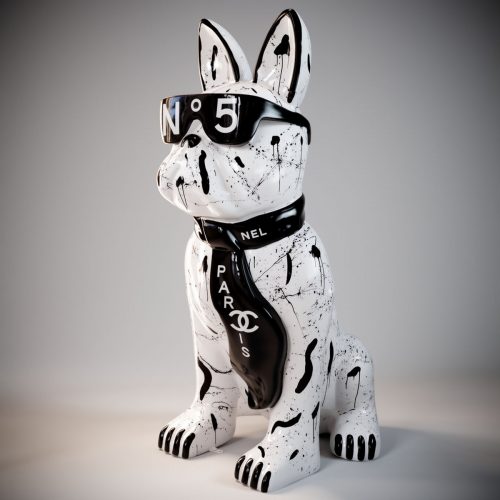 Dog Medium Figure of Bulldog with Tie and Glasses – No.5