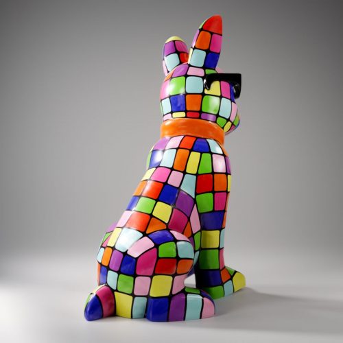 Dog Large Bulldog Figurine with Tie and Glasses - Smartie