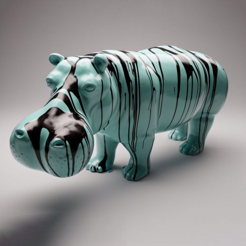 3D Figure Made of Laminate - Life-Size Hippopotamus - Trash