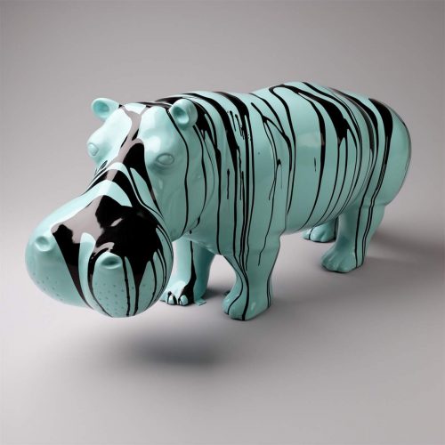 3D Figure Made of Laminate - Life-Size Hippopotamus - Trash