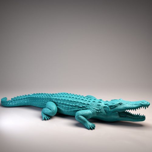 Large Crocodile Figure - Mint Green
