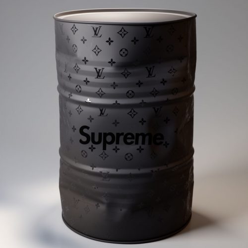 Bent barrel with a monogram.