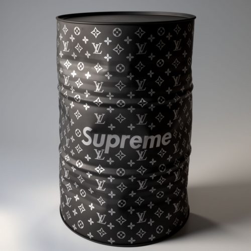 Bent barrel with silver monogram