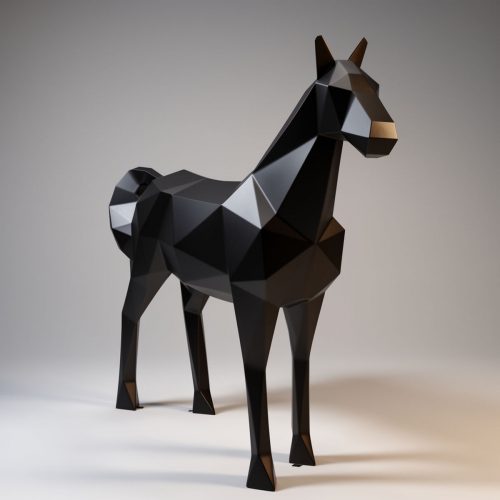 Large Geometric Fiberglass Horse