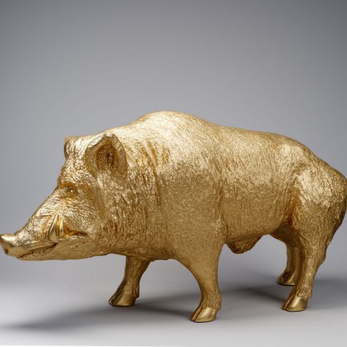 Life-Size Golden Wild Boar