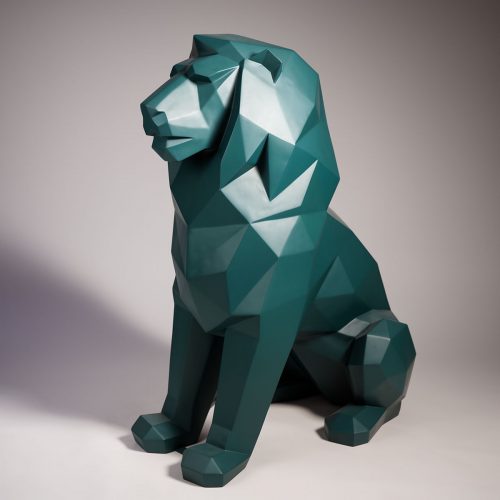 Monochromatic Geometric Lion Figure
