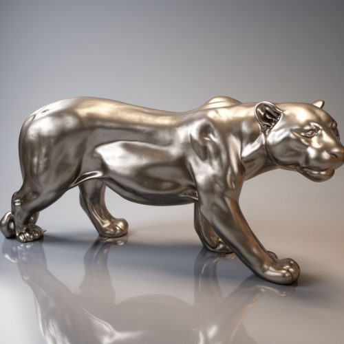 Panther Standing Life-sized - Metallic Gold