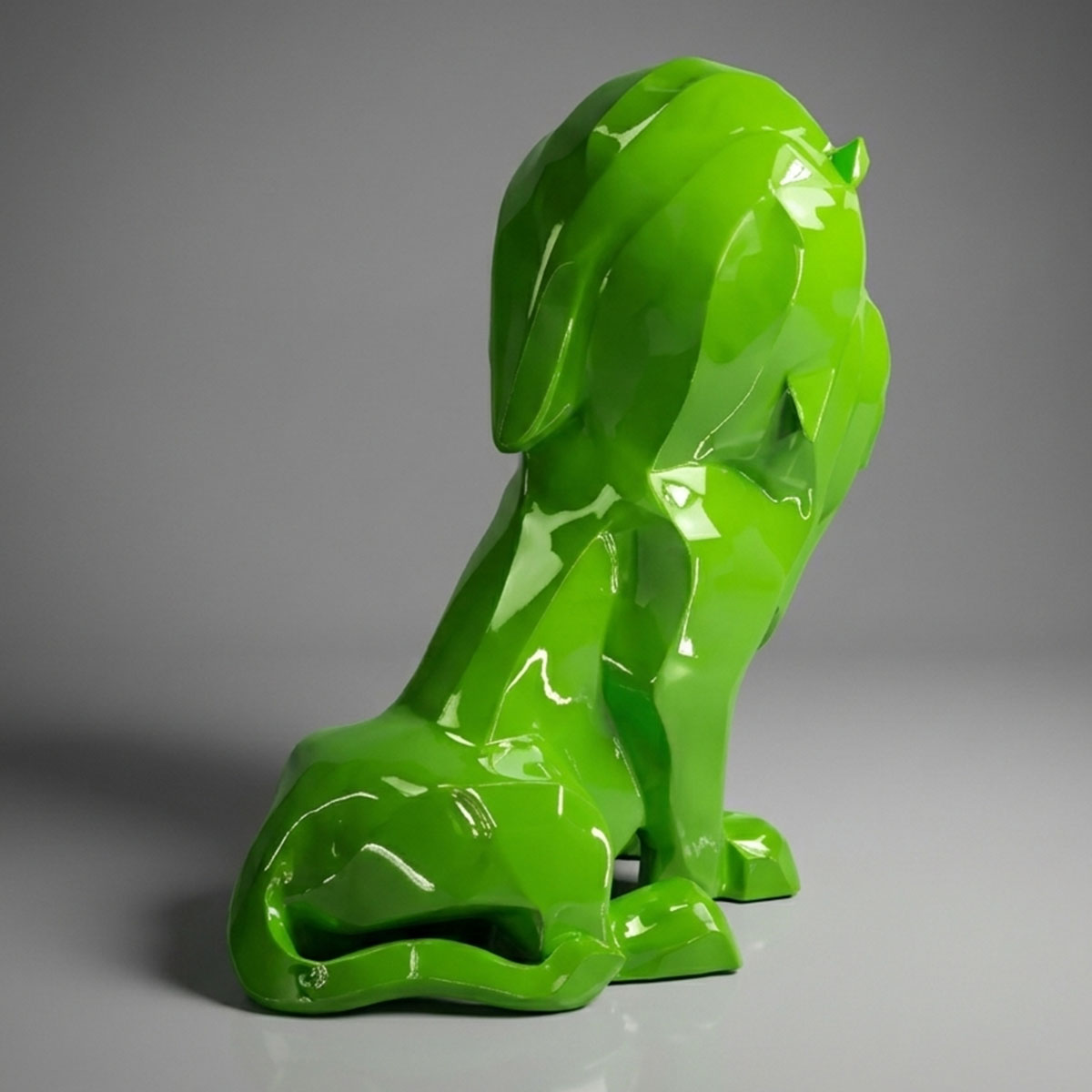 Artistic Figure Large Modern Lion - Metallic - Image 3