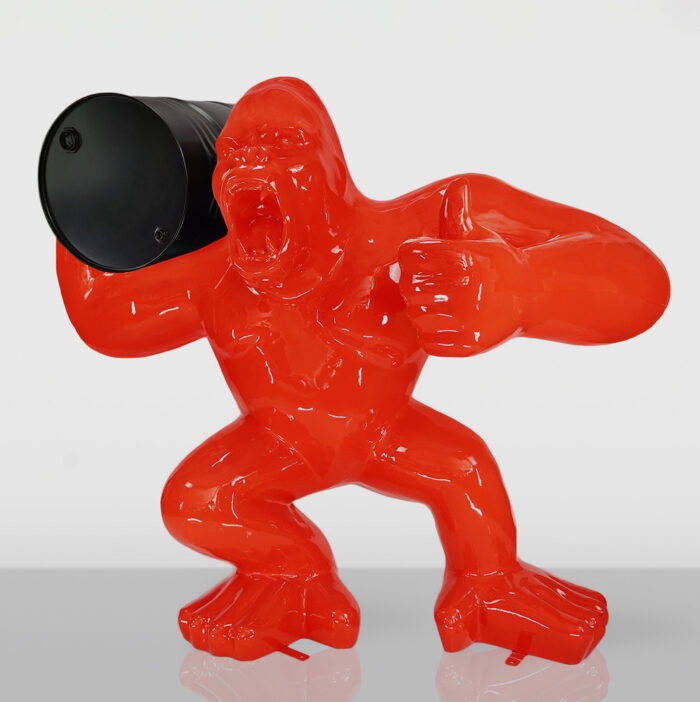 Large Red Gorilla with a Barrel on Shoulder - OK