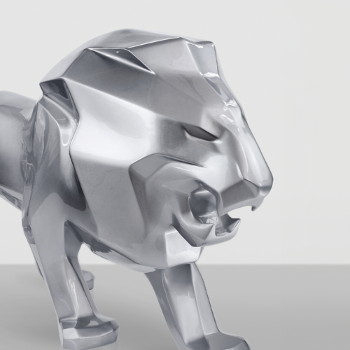 Exclusive Lion Figure - Silver Gloss