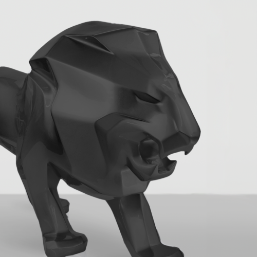 Exclusive Lion Figure - Matte Black