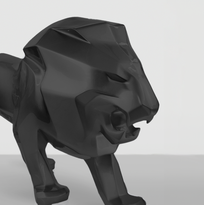 lion sculpture black zoom