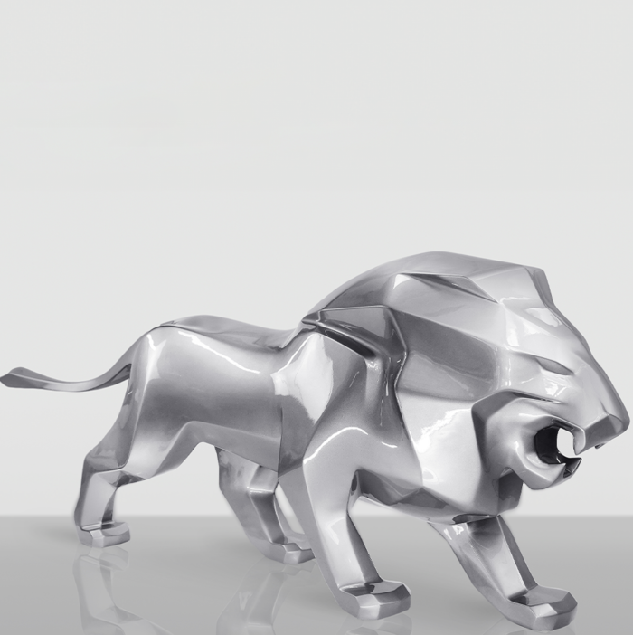 lion silver sculpture