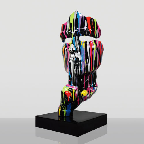 Medium-Sized 120CM Mask on Stand - Black Trash