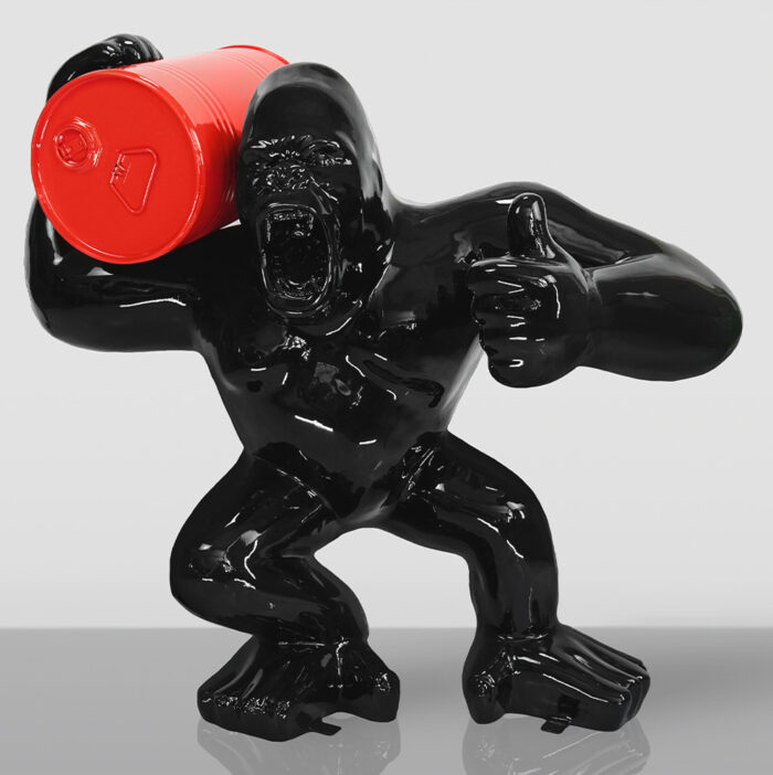 Small Gorilla with Barrel on Shoulder - OK