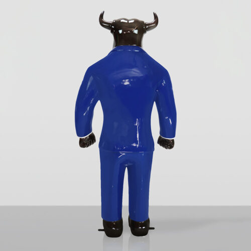 Decorative Figure of a Standing Bull in a Suit