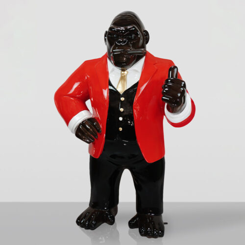 Decorative Figure of a Standing Gorilla in a Suit