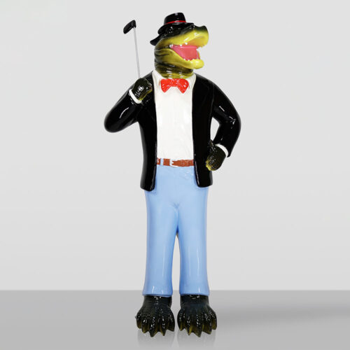 Decorative Figure Standing Crocodile in a Suit