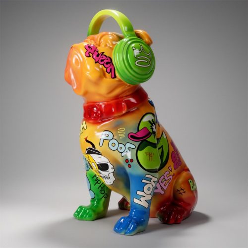 Bulldog with Headphones - Pop Art