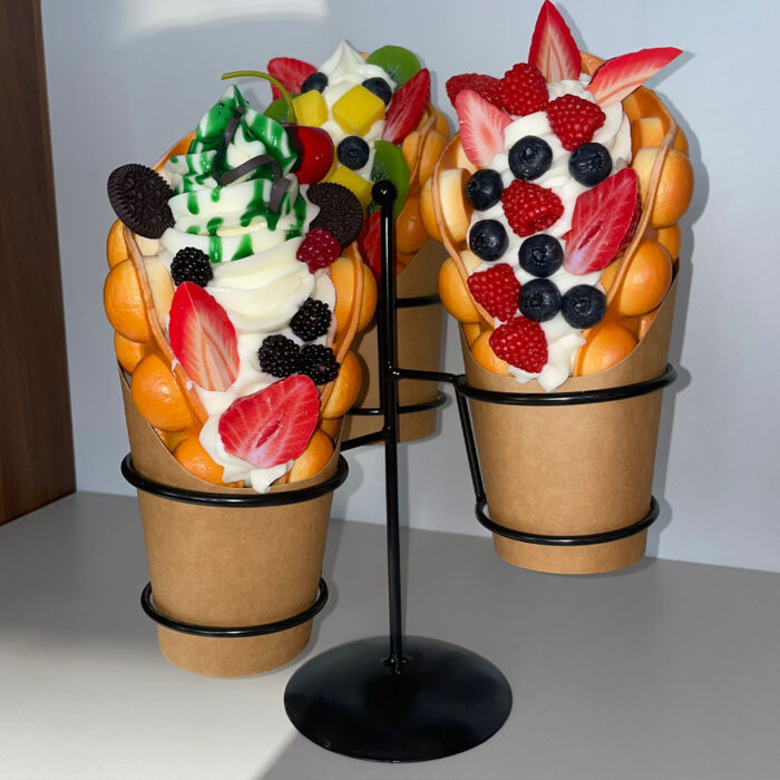 Decorative Bubble Waffles in a Basket - Image 2