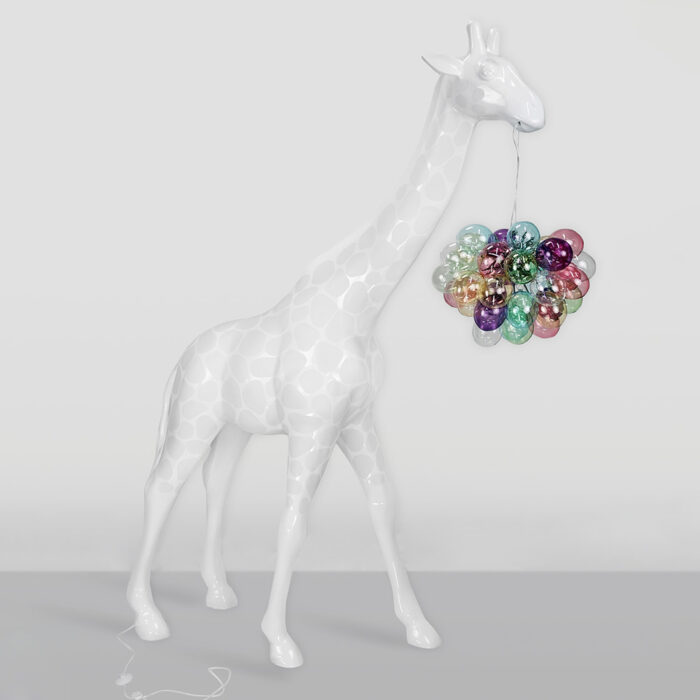 Large Giraffe 230cm Lamp – White with Spots Version