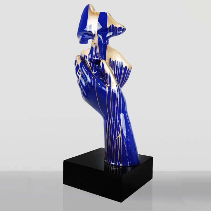 Large Mask on Stand – Blue / Golden Trash - Image 2
