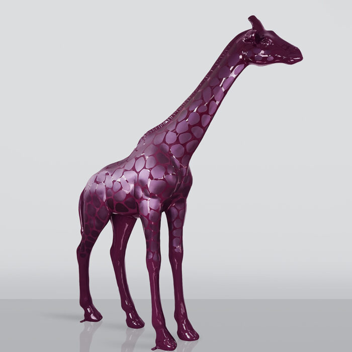 Large Life-Size Giraffe Figure – Purple Spots