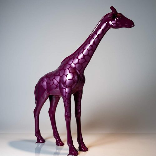 Large Life-Size Giraffe Figure – Purple Spots