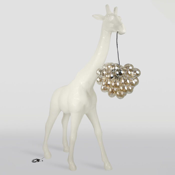 Large Giraffe 230cm Lamp – Beige Version with Spots