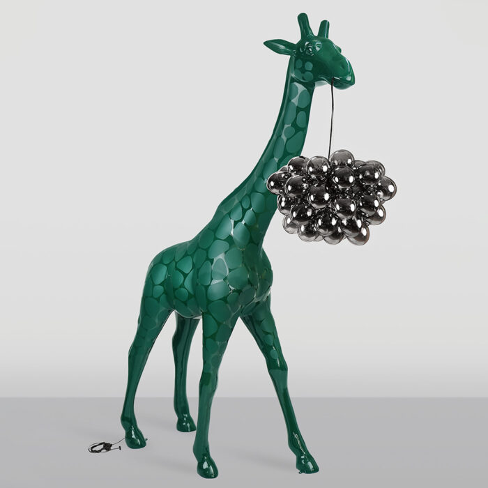 Large Giraffe 230cm Lamp – Green Version with Spots