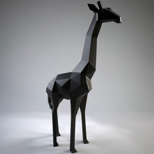 Large Geometric Giraffe Figure in Laminate