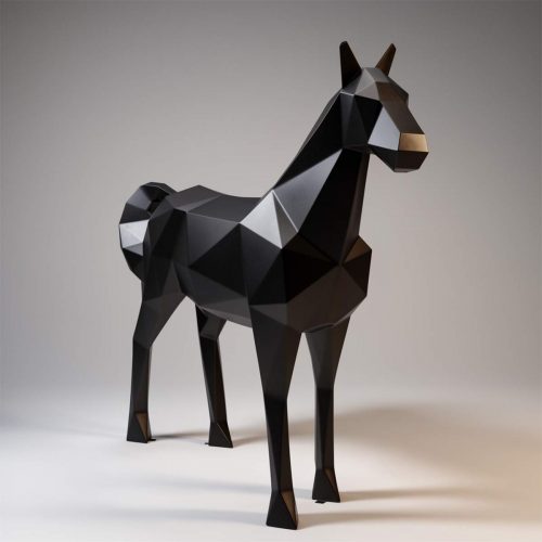 Fiberglass geometric horse large statue