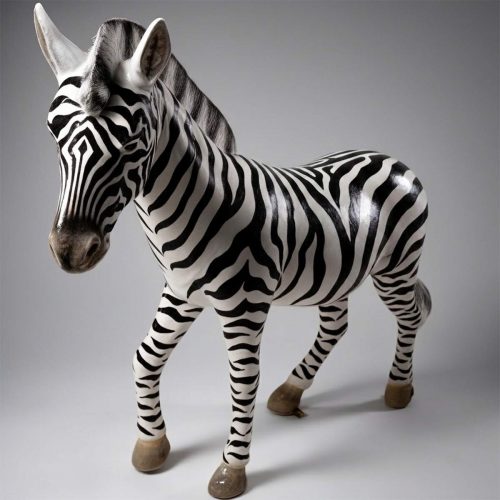 Zebra realistic life size fiberglass figure