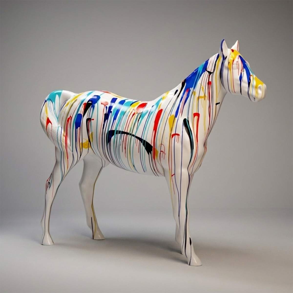 Fiberglass Colorful Life Size Horse