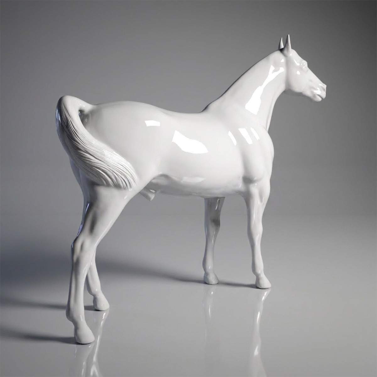 Life-Size Advertising Horse Figure in Solid Color - Image 5