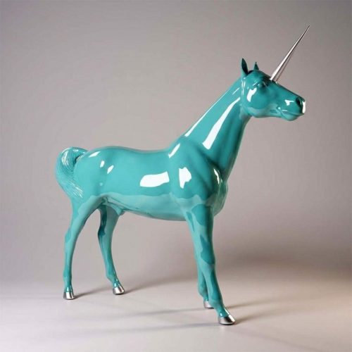 Life size realistic unicorn fiberglass 3d figure