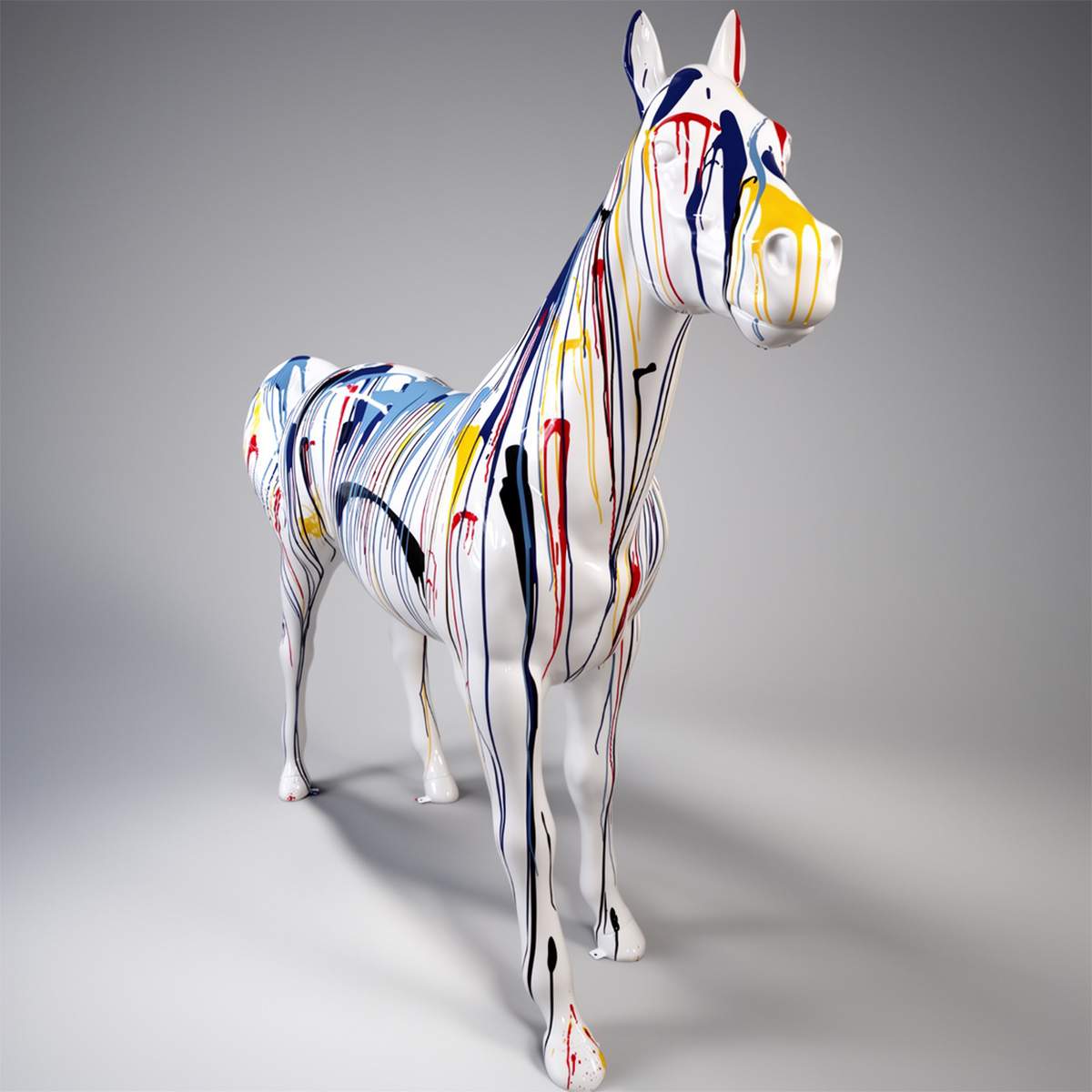 Fiberglass Colorful Life Size Horse - Image 4