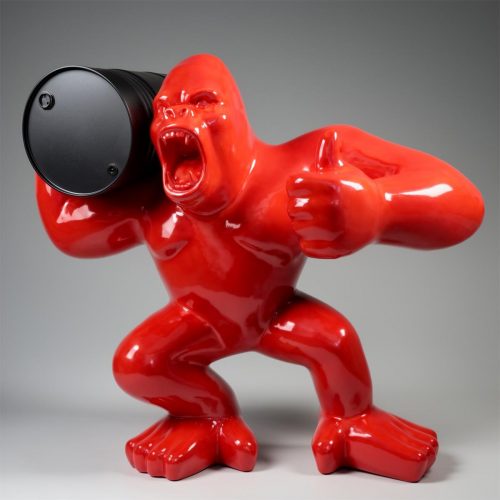Large Red Gorilla with a Barrel on Shoulder - OK