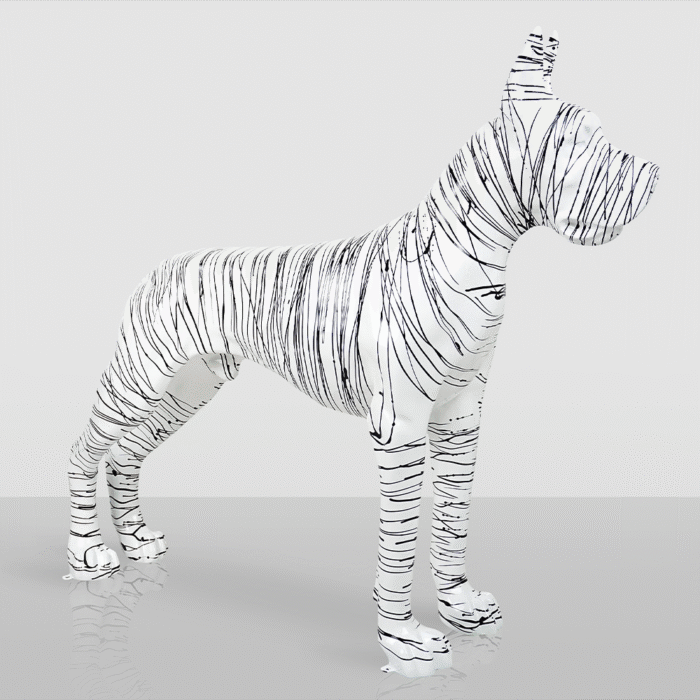 Blue Great Dane Covered in Paint - Image 3